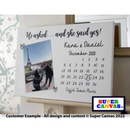 Couple Engagement Announcement Custom We Are Engaged Keepsake Picture Photo Framed Canvas Print Gift For Fianc??e Fianc?? - thumbnail 2