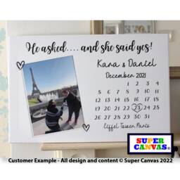 Couple Engagement Announcement Custom We Are Engaged Keepsake Picture Photo Framed Canvas Print Gift For Fianc??e Fianc?? - thumbnail 4