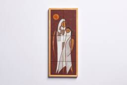 Couple Art Handpainted Tile Wedding Gift Abstract Painting Handmade Ceramic Above Tv Wall Decor Modern Figure Study Room Original Artwork - thumbnail 1