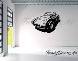 Ac Cobra Decal, Car Wall Vinyl Sticker, Man Cave Garage Decor, Hot Rod Mural Race Decal - thumbnail 1