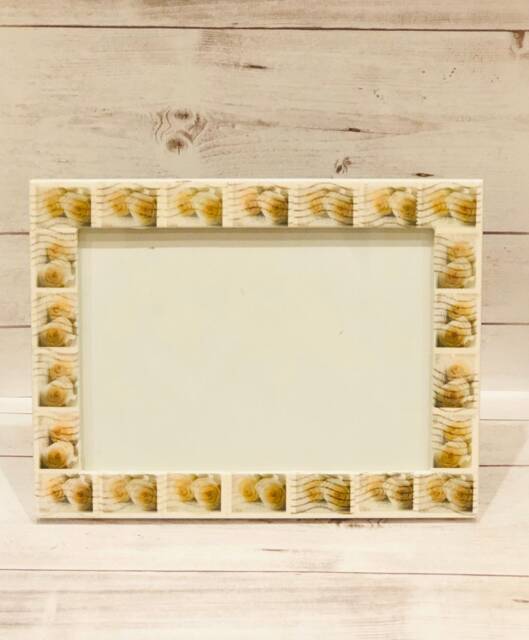 Ivory Roses/ Wedding Postage Stamp Frame - Holds 4x6 Photo - image 1