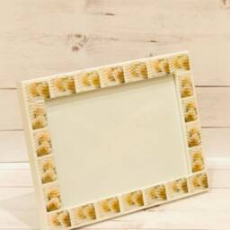 Ivory Roses/ Wedding Postage Stamp Frame - Holds 4x6 Photo - thumbnail 2