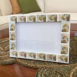 Ivory Roses/ Wedding Postage Stamp Frame - Holds 4x6 Photo - thumbnail 4