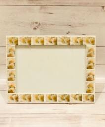 Ivory Roses/ Wedding Postage Stamp Frame - Holds 4x6 Photo - thumbnail 1