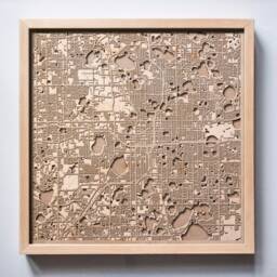 Orlando Wooden Map - Laser Cut City Streets, 3D Framed Wall Art - thumbnail 1