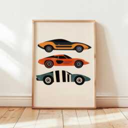 Vintage Sports Car Poster, Retro Racing Print, Automotive Wall Art - thumbnail 4