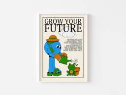 Mother Earth Retro Character Print - Grow Your Future, Flowers Plants, Mascot, Love Our Planet, Positive Cute Cartoon Poster - thumbnail 1