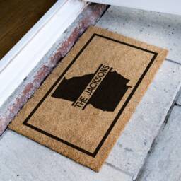 Georgia State Family Monogram - Welcome Doormat Personalized Map Custom Rug Silhouette Mat Housewarming Gift - thumbnail 2