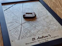 st Andrew's Wall Art Laser Engraved Wood, Birmingham City Fc Gift - thumbnail 1