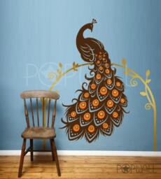 Peacock Wall Decal Animal Bird Of Paradise Wall Decal Vinyl Art Sticker Home Decor - thumbnail 2