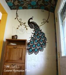 Peacock Wall Decal Animal Bird Of Paradise Wall Decal Vinyl Art Sticker Home Decor - thumbnail 3