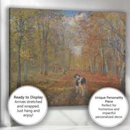 Autumn Forest Track With Grazing Cattle Landscape Canvas Wall Art Print Decor Picture Ready To Hang - thumbnail 3