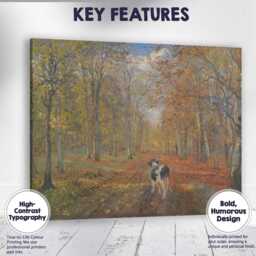 Autumn Forest Track With Grazing Cattle Landscape Canvas Wall Art Print Decor Picture Ready To Hang - thumbnail 1