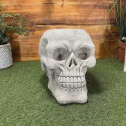stone Garden Large Gothic Skull Planter Plant Pot Concrete Ornament - thumbnail 3