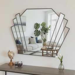 Art Deco Fan Mirror , Overmantel Wall Large Vintage Style - thumbnail 3
