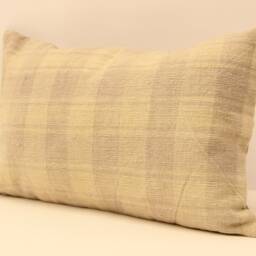 Vintage Turkish Kilim Lumbar Pillow Cover, Boho Cushion 12x20 - thumbnail 3