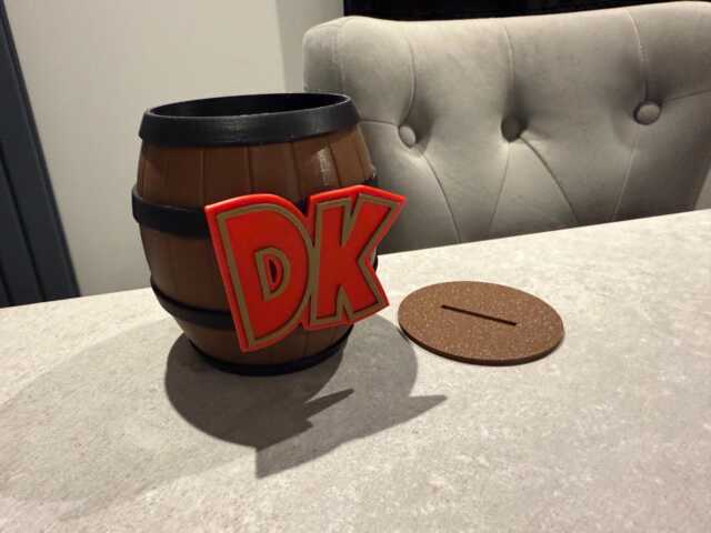 3D Printed Donkey Kong Dk Barrel Pen Holder - Retro Gaming Desk Tidy in Multiple Colours - image 1