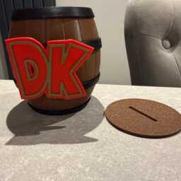 3D Printed Donkey Kong Dk Barrel Pen Holder - Retro Gaming Desk Tidy in Multiple Colours - thumbnail 3