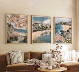 Set Of 3 St Andrews Posters, Scottish Coastal Wall Art, Seaside Print Set, Beach Decor, Modern Travel Artwork, UK Landscape - thumbnail 1