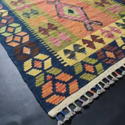 Kilim Rug Heritage, Handmade Artisan Afghan Turkish Aztec Geometric Wool 151x102 cm - thumbnail 2