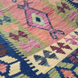 Kilim Rug Heritage, Handmade Artisan Afghan Turkish Aztec Geometric Wool 151x102 cm - thumbnail 4