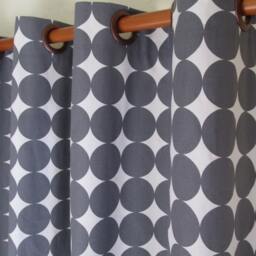 "Pair Of 25"" Wide Dwell Studio Dotscape Brown & White Fabric Rod Panels, Drapes, Curtains. Sizes 25x63"" 25x84"" 25x96"" Or 25x108" - thumbnail 2