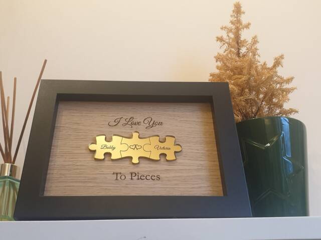 Personalised Couples Puzzle Picture Frame, Anniversary Gift - image 1