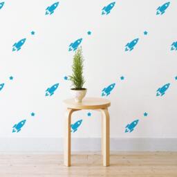 Mini Rockets - Set Of 40 Wall Sticker Decal - Pattern, Art, Girls Room, Boys Nursery Decal, Decals, Kids Room Patterns - thumbnail 1