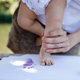Velvet - Violet Grey - 2 Bio Babystempel Tube ?? 50Ml Choose Two Colors For Beautiful Hand - & Footprints Baby Imprint Kit - thumbnail 2