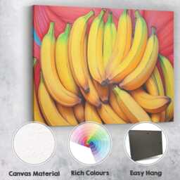 Colourful Ripe Banana Cluster Contemporary Fruit Canvas Wall Art Print Decor Picture Ready To Hang - thumbnail 2