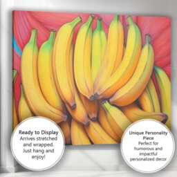 Colourful Ripe Banana Cluster Contemporary Fruit Canvas Wall Art Print Decor Picture Ready To Hang - thumbnail 3