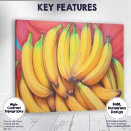 Colourful Ripe Banana Cluster Contemporary Fruit Canvas Wall Art Print Decor Picture Ready To Hang - thumbnail 1