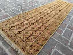2x9 Beige & Brown Wool Kilim Runner - Handmade Diamond Design Flatweave Rug Long Tribal Hallway Or Entryway Accent Carpet Gift Idea - thumbnail 1
