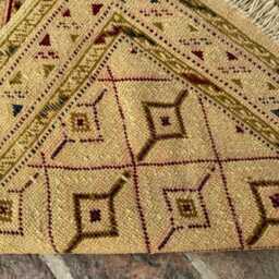 2x9 Beige & Brown Wool Kilim Runner - Handmade Diamond Design Flatweave Rug Long Tribal Hallway Or Entryway Accent Carpet Gift Idea - thumbnail 4