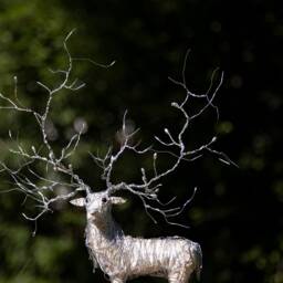 Deer Sculpture, Decor, Home Gift, Wire Art, Christmas Animal Figurine, Collector Gift - thumbnail 4