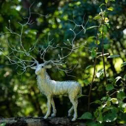 Deer Sculpture, Decor, Home Gift, Wire Art, Christmas Animal Figurine, Collector Gift - thumbnail 3
