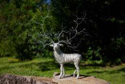 Deer Sculpture, Decor, Home Gift, Wire Art, Christmas Animal Figurine, Collector Gift