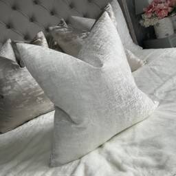 Elegant Amelie White-Silver Shimmer Pillow Cover Luxury Cushion For Sofa, Bed, Euro Sizes 16-26 Inches - thumbnail 1