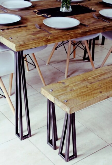 Handcrafted Metal Table Legs Industrial Upcycled Furniture Legs - image 1