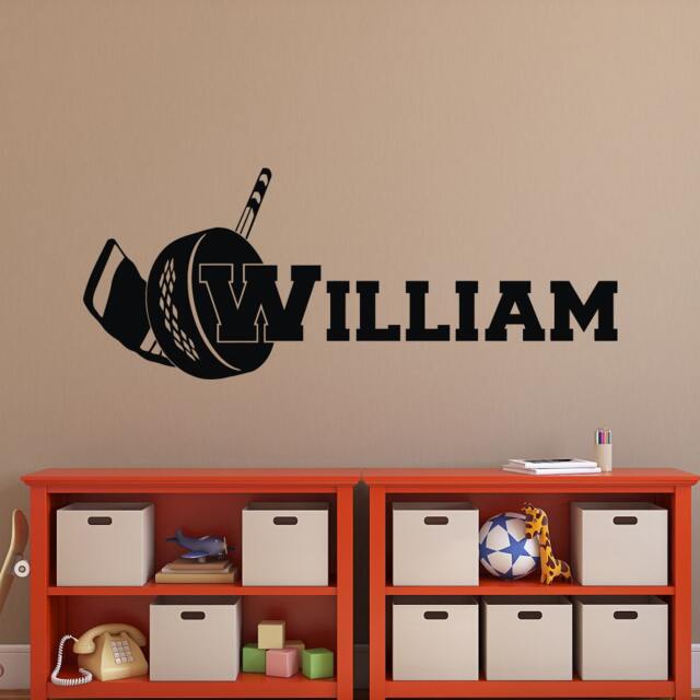 Personalized Hockey Name Wall Decal - Boys Room Decor P87 - image 1