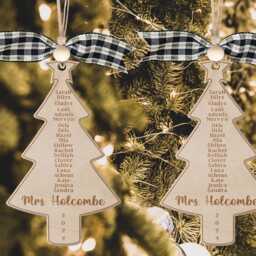 Big Sale Personalized Teacher Class Ornament, Holiday Ornament Handmade, Name Roster Year List Group Gift, Tree Christmas Decor, Xmas Gifts - thumbnail 3