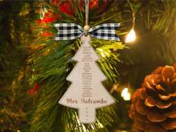 Big Sale Personalized Teacher Class Ornament, Holiday Ornament Handmade, Name Roster Year List Group Gift, Tree Christmas Decor, Xmas Gifts - thumbnail 1