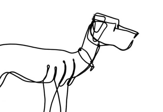 Handcrafted Basset Hound Wire Sculpture On Driftwood Base - image 1