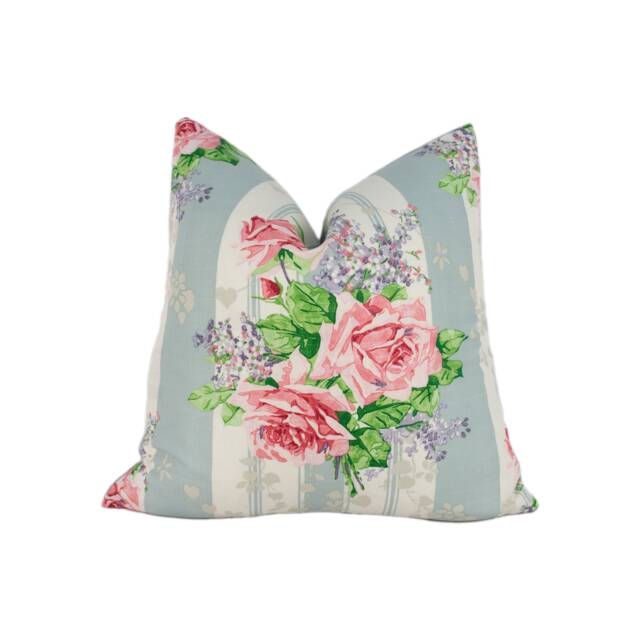 Sanderson - Cecile Rose Duck Egg/Cushion Cover Throw Pillow Designer Home Decor - image 1