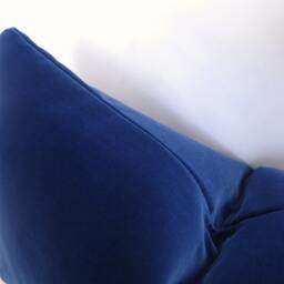 Regal Navy Belgium Velvet Pillow Cover - Royal Blue Decorative Lumbar - thumbnail 2