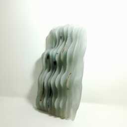 Gray Waves Cast Glass Sculpture
