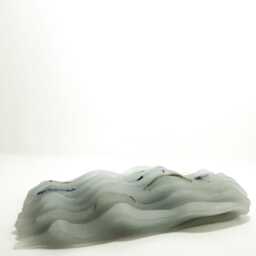 Gray Waves Cast Glass Sculpture - thumbnail 4