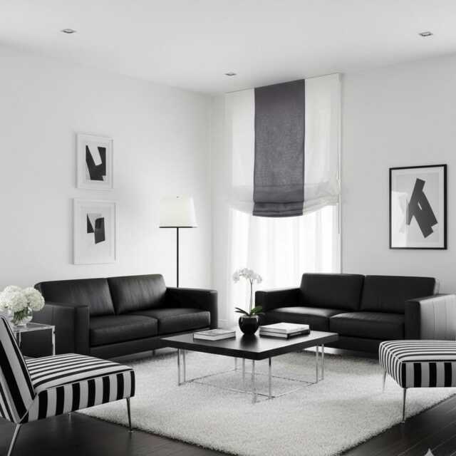 Dark Grey & White Two-Tone Natural Linen Relaxed Roman Shade, Cl1010 - image 1