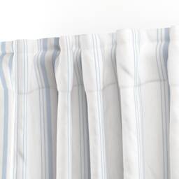 Vintage Stripe Curtain Panel - French Ticking Traditional Coastal Custom Lars in Pale Blueberry By Lilyoake - thumbnail 3