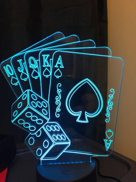 Poker Card Personalised 3D Smart App Control Night Light Bluetooth, Music, 7&16M Colour Mobile App , Gift Led Lamp - image 1